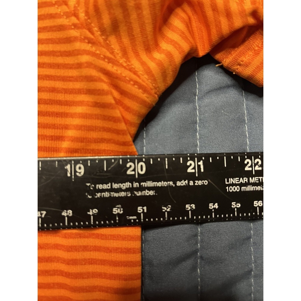 Whataburger Employee Logo Uniform Embroidered Striped Orange Polo Work Shirt Med - Picture 6 of 10